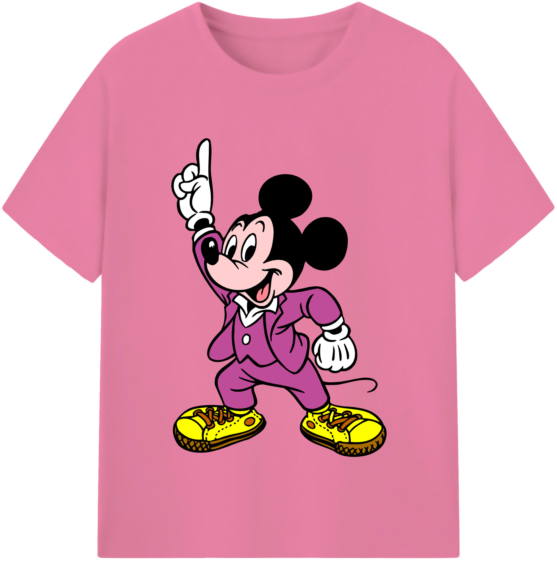 （画像用） ミッキーマウス Mickey Mouse 綿100％半袖Tシャツ（フロントプリント）